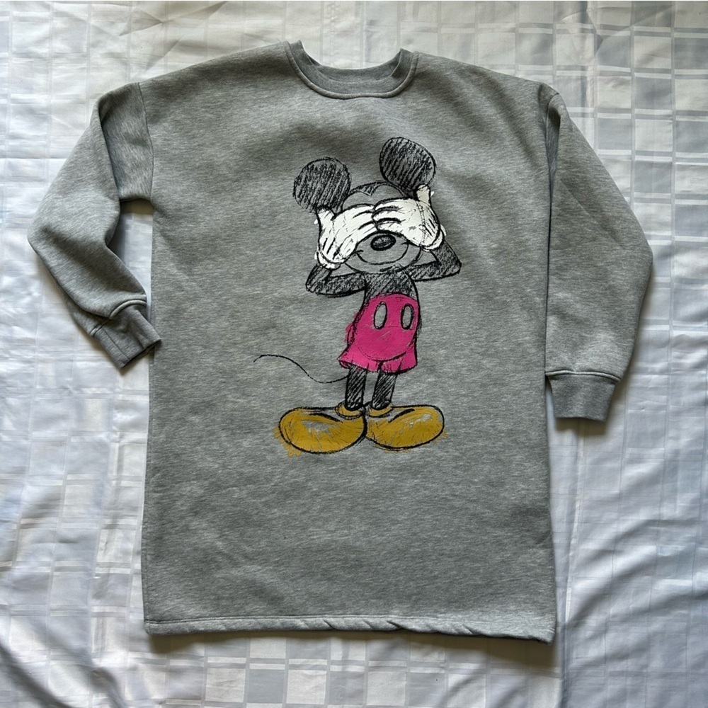 Lefties x Disney Fleece Lined Long Sleeve Mickey Oversized Tunic Sweater